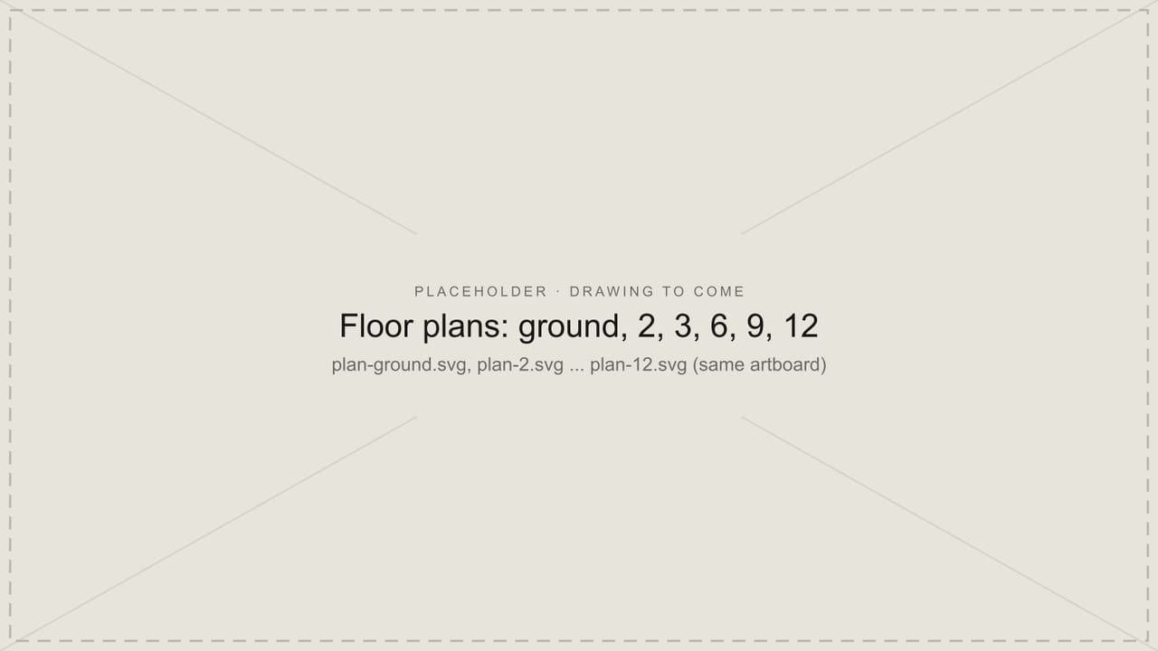 Placeholder panel for the six floor plans, which are still to be added