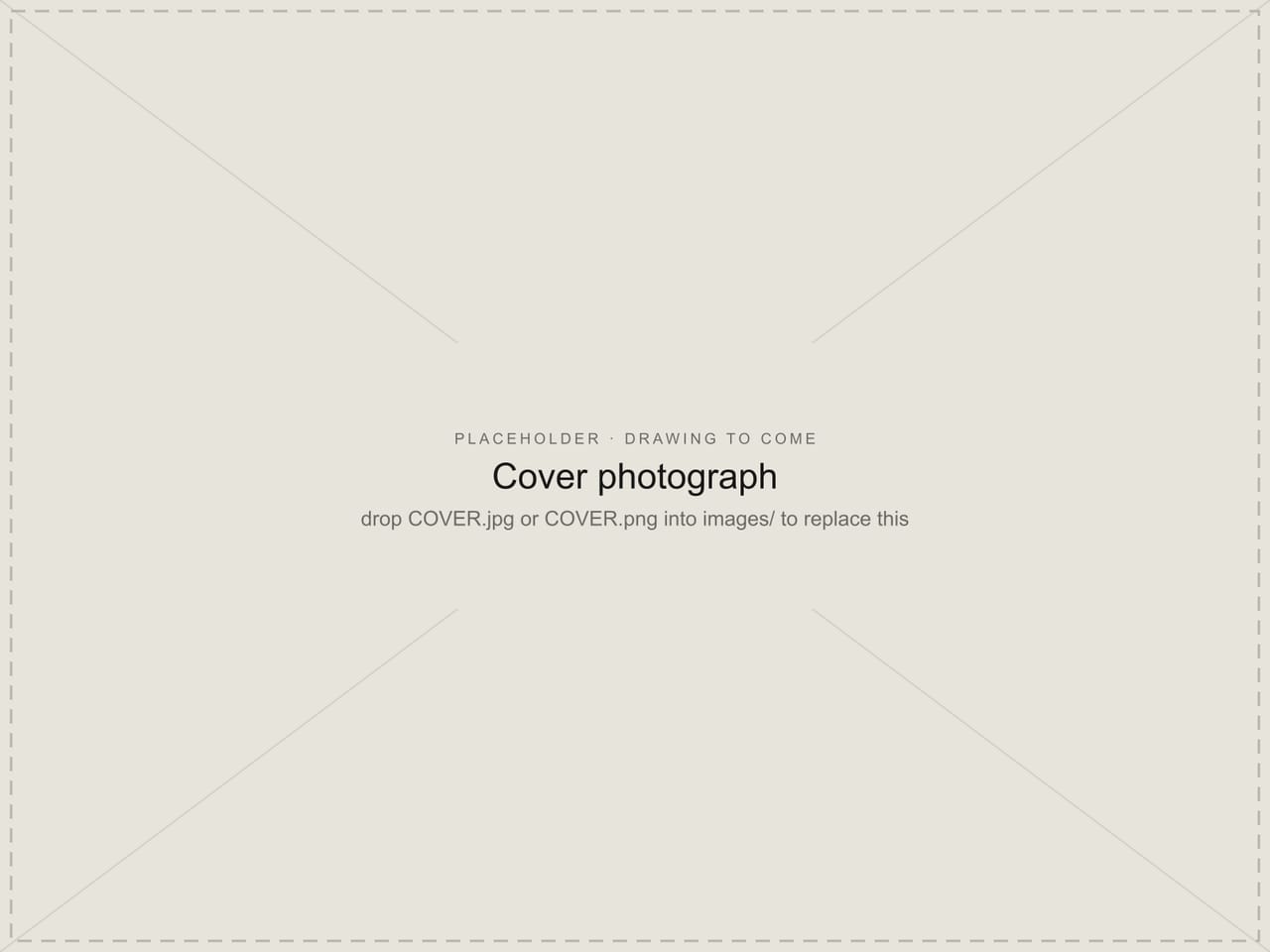 Placeholder panel for the cover photograph, which is still to be added