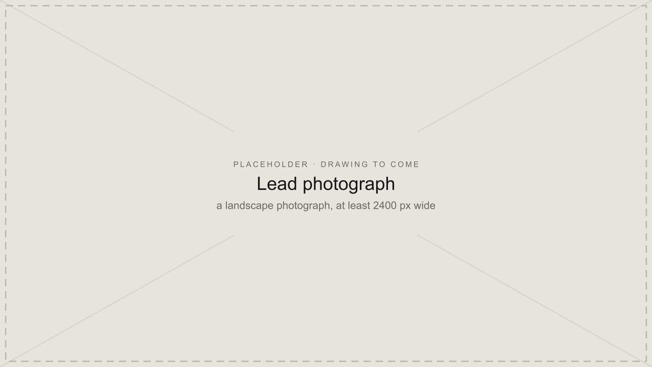Placeholder panel for the lead photograph, which is still to be added